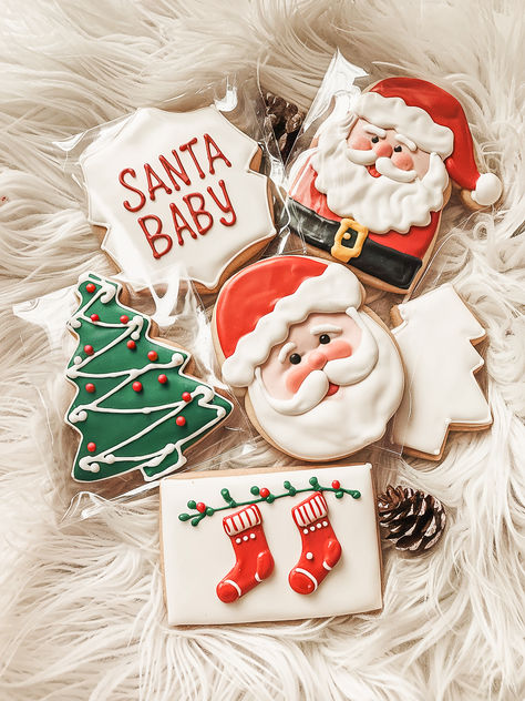 santa baby shower theme, Christmas Baby Shower Ideas, santa baby baby shower decorated cookies Santa Baby Baby Shower Theme, Baby Shower Decorated Cookies, Christmas Baby Shower Ideas, January Baby Shower, Gingerbread Baby, January Baby, Holiday Baby Shower, Baby Shower Table Decorations, Baby Cupcake