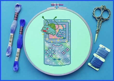 Amazing Cross Stitch Patterns, Crystal Cross Stitch, Video Game Cross Stitch Patterns, Minecraft Cross Stitch, Gaming Cross Stitch, Bulbasaur Cross Stitch, Cross Stitch Anime, Galaxy Cross Stitch, Game Cross Stitch