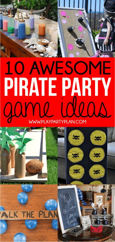 Awesome pirate party games including ones you can setup yourself, free printable ones, and more! Love all of these cute party ideas! Pirate Games For Kids, Pirate Food, Pirate Party Games, Kids Pirate Party, Pirate Party Decorations, Pirate Themed Birthday Party, Pirate Activities, Pirate Themed Birthday, Birthday Party Games For Kids