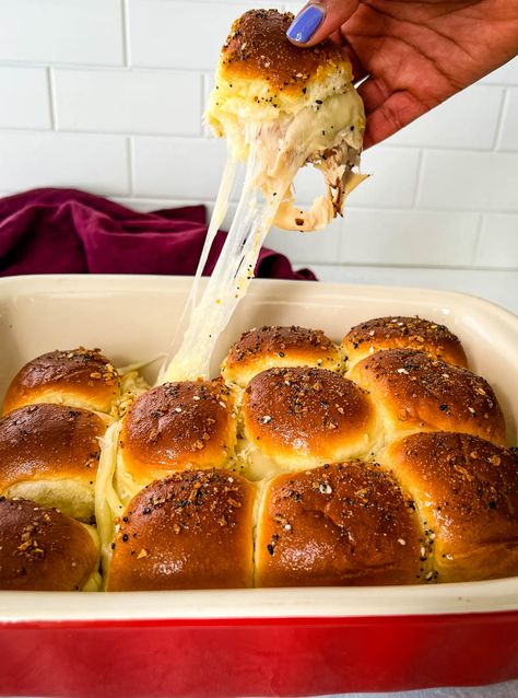 These Baked Turkey Sliders on Hawaiian Sweet Rolls are loaded with gooey swiss cheese and can also be made using your air fryer. Serve these using leftover turkey or deli meat. Deli Meat Sliders Hawaiian Rolls, Turkey Deli Meat Recipes Dinners, Turkey And Cheese Sliders, Airfryer Dinner, Using Leftover Turkey, Reheat Turkey, Hawaiian Roll Sliders, Turkey Sliders, Wraps Recipes