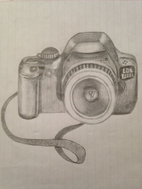 #camera #pencildrawing #pictures Camera Pencil Drawing, Camera Drawing Sketches, Still Life Pencil Shading, Pen Camera, Simple Camera, Camera Drawing, Drawing Pictures, Cool Tech Gadgets Electronics, Pencil Shading