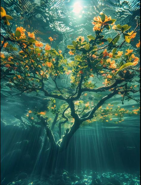 Underwater Plants, Matt Murdock, Dreamy Artwork, Fantasy Setting, Green Nature, Sea World, Nature Aesthetic, Green Aesthetic, Fantasy Landscape