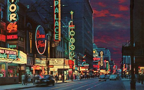 St.Catherine Street,Montrèal  {if you happen to be in Montrèal I highly recommend walking this} Montreal Nightlife, Regina Saskatchewan, Arcade Fire, Old Montreal, Vintage Neon Signs, Of Montreal, St Catherine, Montreal Quebec, Quebec City