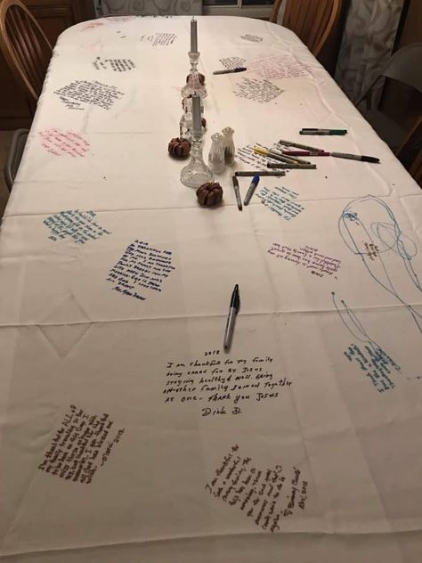 Thanksgiving Table Cloth, Thanksgiving Hacks, Thanksgiving Tablecloth, Birthday Dinner Party, Thanksgiving Traditions, 20th Birthday, Birthday Dinners, Grad Parties, Thanksgiving Table