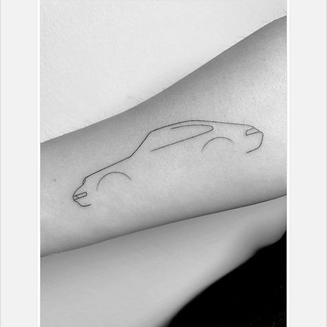 winterstone on Instagram: “993 PORSCHE A 993 porsche for her late father! He was a porsche lover and now she has a reminder of her dad daily! #993 #porcshe #LA…” Car Style Tattoo, Car Tattoos Simple, Car Line Tattoo, Car Silhouette Tattoo, Car Guys Tattoo, Simple Car Tattoo For Women, Tiny Car Tattoo, Car Minimalist Tattoo, Classic Car Tattoo Ideas