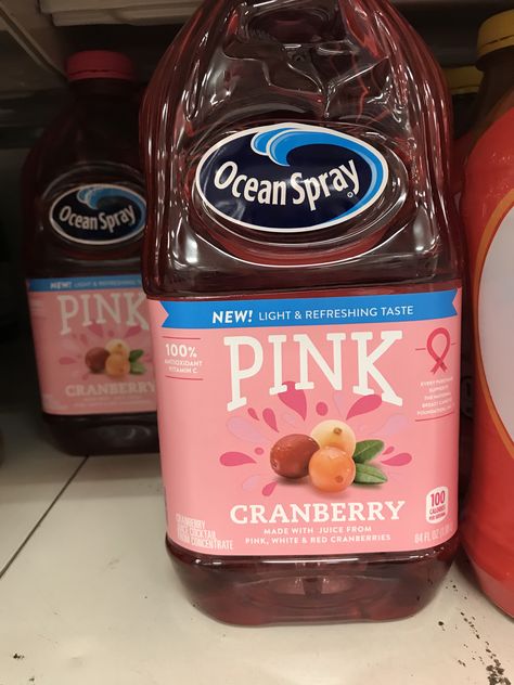 Ocean Spray pink cranberry juice cocktail Pink Cranberry Juice, Brand Food, American Snacks, Kids Juice, Curly Hair Accessories, Cranberry Juice Cocktail, Florida Life, Sleepover Food, Ocean Spray