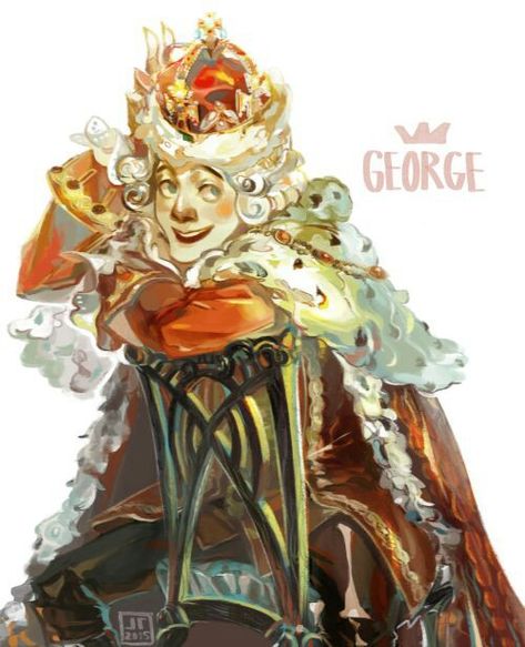 Hamilton fanart King George Credits to the artist Sinamon Roll, King George The Third, Hamilton Drawings, George Hamilton, Constitutional Convention, Hamilton Lin Manuel Miranda, Hamilton Lin Manuel, Hamilton Fanart, Aaron Burr