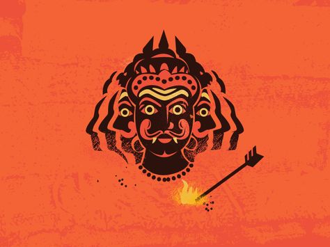 Ravana  dasara india flat illustration burning effigy evil ramayan ten heads character mythology ravana Ravana Tattoo, Raavan Tattoo, King Ravana, Mythological Characters, Indian Illustration, Hinduism Art, Indian Gods, Shirt Print Design, Mythology Art