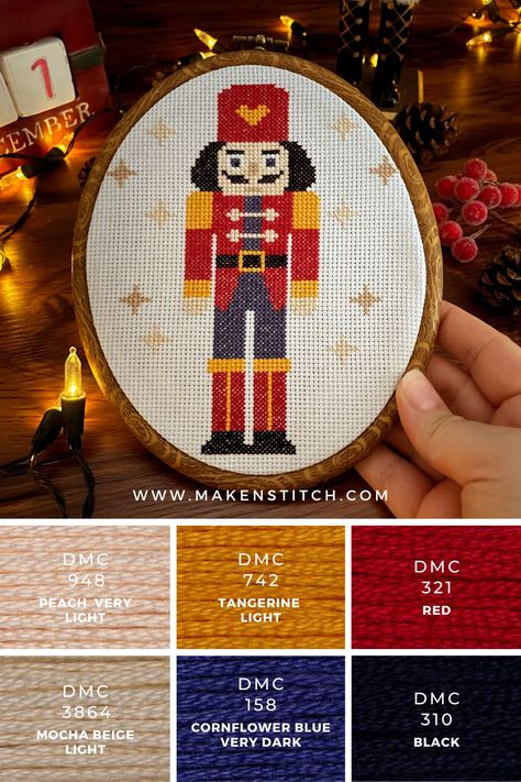 Dmc Christmas Color Palette, Dmc Christmas Palette, Embroidery Patterns Tutorials, Dmc Color Palette, Free Hand Embroidery Patterns, Free Hand Embroidery, Stitch Colors, Christmas Palette, Christmas Color Palette