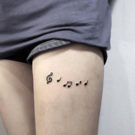 Music Lover Tattoo, Music Notes Tattoo, Tier Tattoo, Skull Hand Tattoo, Music Note Tattoo, Tattoo Quotes For Women, Note Tattoo, Tattoos For Lovers, Small Meaningful Tattoos