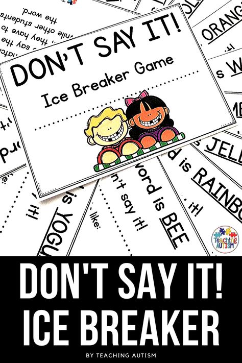 Are you looking for a fun ice breaker game to use with your kids for the first day of school? Your students will love this Don't Say It! Ice breaker game, while also working on their alphabet skills. First Day Games Ice Breakers, First Day Of Ccd Ice Breakers, Ice Breaker Games For Students First Day, Third Grade Ice Breakers, Class Ice Breakers First Day, Ice Breaker Games For Students, 3rd Grade Ice Breaker Activities, First Grade Ice Breaker Activities, Elementary Ice Breakers First Day