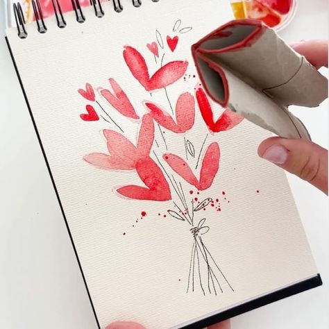 Anna Koliadych | Painting colorful fishes 🐟 🐠🐡with watercolor is a fun and easy way 🥰🎨. My favorite watercolor technique involves using a paper roll 😅 #wate… | Instagram Painting With Sewing, Easy Watercolor Postcards, Watercolor Scrapbook Ideas, Cute Watercolor Painting Ideas, Watercolor Art Paintings Easy, Little Watercolor Paintings, Watercolor Doodles Easy, Watercolor For Kids, Painting A Tree