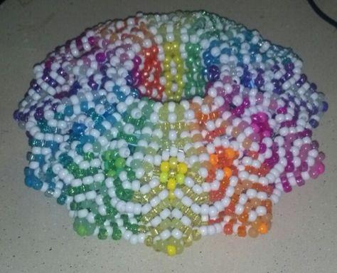 Epic kandi cuff... Oh man one day i'm going to make one of these... Rotating Kandi Cuff, Scene Kandi, Kandi Cuff Patterns, Pony Bead Projects, Kandi Inspo, Diy Kandi Bracelets, Pony Bead Bracelets, Pony Bead Crafts, Diy Kandi