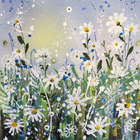 Daisy burst # 2 Daisy Field Painting, Jane Morgan, Field Painting, Daisy Art, Crazy Daisy, Daisy Field, Inspiration Painting, Art Inspiration Painting, Art Large