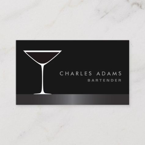 Modern elegant martini cocktail glass bartender business card Bartender Business Card Ideas, Student Business Cards, Teacher Business Cards, Standard Business Card Size, Elegant Photo, Martini Cocktail, Business Card Template Design, Cocktail Glass, Business Card Size