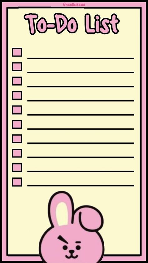 To Do List Ideas For Study, Bt21 Study Planner, To Do List Wallpaper, Bt21 Planner, Kawaii To Do List, Cute To Do List, Sticky Notes Quotes, Notebook Labels, Printable Paper Patterns