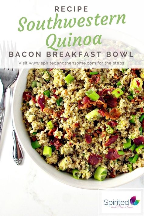 Breakfast Bowl Egg, Southwestern Quinoa, Bacon Bowl, Quinoa Recipes Breakfast, Bacon Kale, Grain Free Breakfast, Quinoa Breakfast Bowl, Quinoa Breakfast, Bacon Avocado