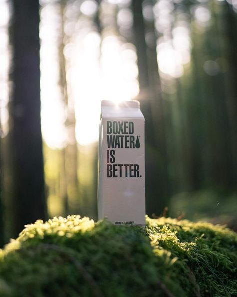 Product Photography In Forest, Forest Product Photography, Water Bottle Product Photography, Nature Product Photography, Water Bottle Photography, Outdoor Product Photography, Boxed Water, Boxed Water Is Better, Ocean Bottle