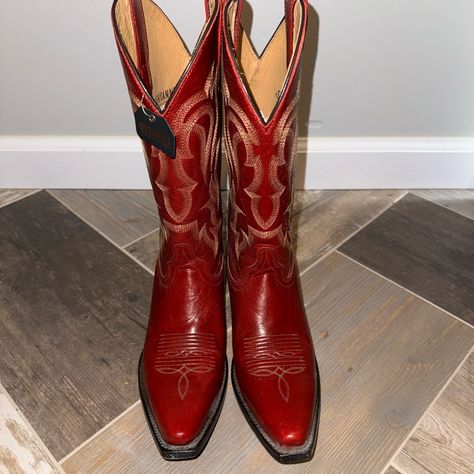 Red dress boots