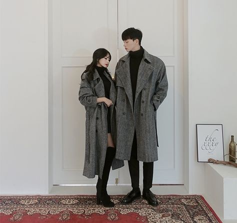 Korean Couple Fashion, Korean Couple Outfits, Dark Academia Aesthetic Fashion, Couple Outfits Matching, Couple Matching Outfits, Couple Fashion, Chinese Fashion Street, Couple Dress, Outfit Korean