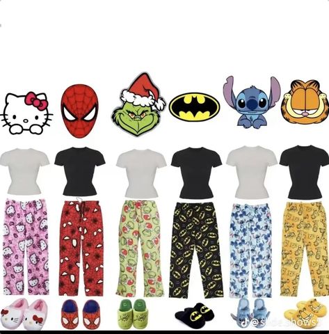 Cute Pajama Aesthetic, Group Matching Outfits Friends, Outfits To Match With Your Best Friend, Matching Pyjamas Friends, Sleep Over Outfits, Aesthetic Pyjamas Outfit, Matching Pajamas Friends Sleepover, Matching Costumes For Best Friends, Twin Outfit Ideas