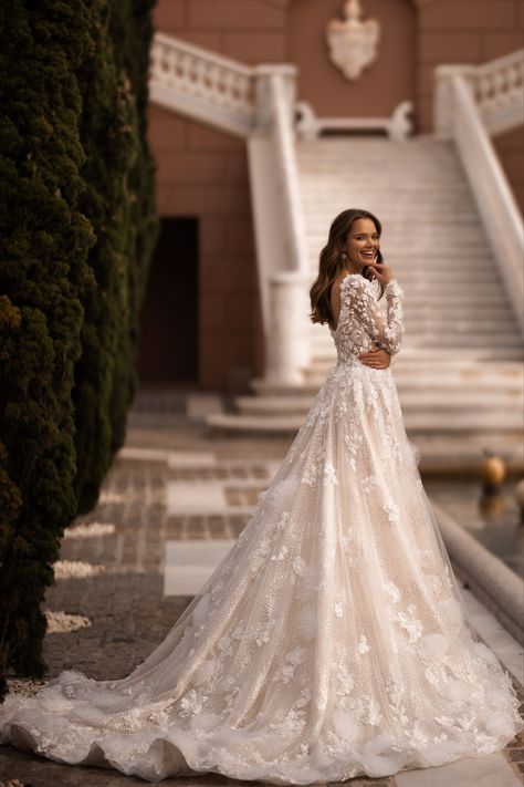 Newest most gorgeous dress from Elena Morar Be Bride with Elena Morar Choose and Buy dress on site Sleeved Wedding Dress, Long Sleeve Wedding Gowns, City Bride, Fairy Wedding, Romantic Look, Long Sleeve Wedding, Long Wedding Dresses, Wedding Dress Long Sleeve, Buy Dress