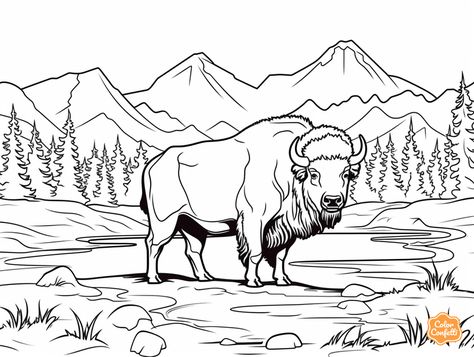 illustration of Splendid Yellowstone national park coloring Forest Coloring Pages, Paper Toy, Animal Coloring, Cool Coloring Pages, Printable Crafts, Coloring Book Art, Animal Coloring Pages, Free Printable Coloring Pages, Jungle Animals