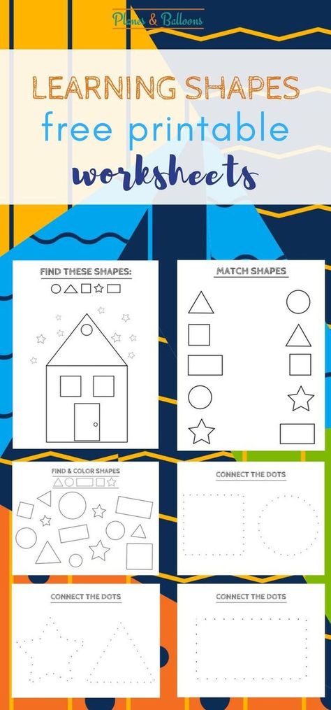 Learning shapes preschool free printables for teachers and parents. Teaching shapes with these easy shapes activities printables such as find and color, tracing shapes and coloring pages. Learning Shapes Preschool, Learning Shapes Activities, Preschool Free Printables, Worksheets For Toddlers, Shape Activities Preschool, Shapes Kindergarten, Teaching Shapes, Printable Shapes, Free Preschool Printables