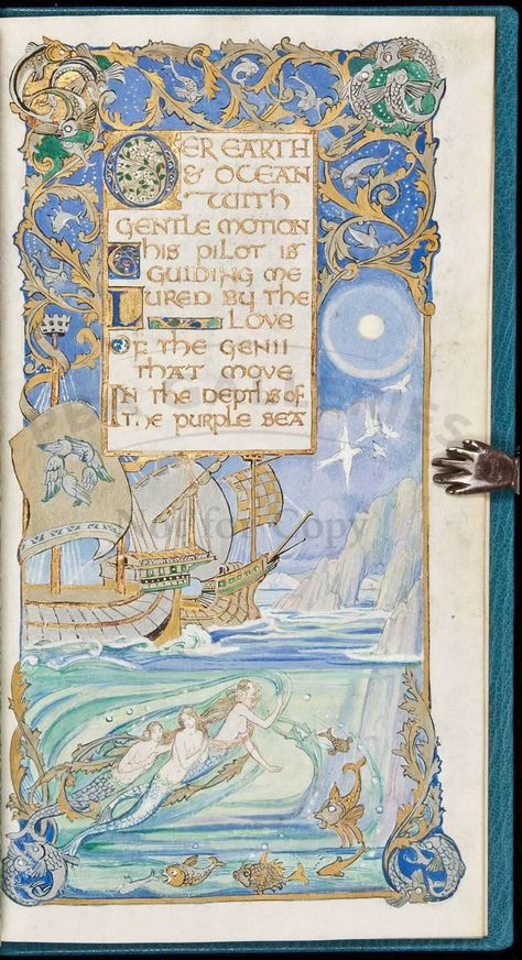 Illustration Art Nouveau, Illustrated Manuscript, 동화 삽화, Illumination Art, Book Of Hours, Medieval Manuscript, Illuminated Letters, Fairytale Art, A Ship