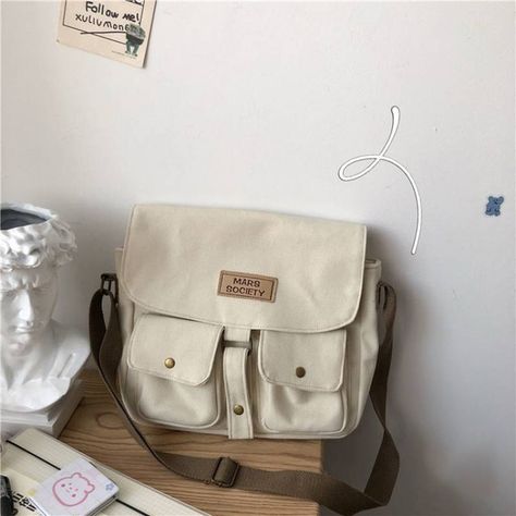 Womens Canvas Bag Japanese Department Harajuku Windsuit Messenger Bag Female Korean Students Shoulder Bags Beige-Extra Large Vintage Canvas Bags, Korean Student, Postman Bag, Kawaii Bag, Harajuku Women, Japanese Harajuku, Vintage Crossbody Bag, Vintage Canvas, Casual Tote