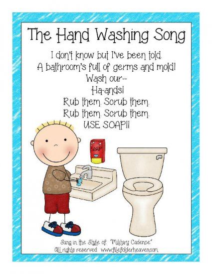 The Hand Washing Song Classroom Poster Hand Washing Activity, Free File Folder Games, Hand Washing Song, Transition Songs, Circle Time Songs, Classroom Helpers, Kindergarten Songs, Classroom Songs, Songs For Toddlers