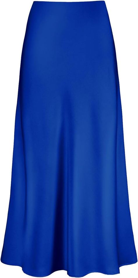 Amazon.com: Outoshe Women's Satin High Waisted Maxi Skirts Hidden Elasticized Waistband A Line Long Skirt Royal Blue : Clothing, Shoes & Jewelry A Line Long Skirt, Blue Clothing, High Waisted Maxi Skirt, Line Skirt, Maxi Skirts, Blue Satin, Beach Style, A Line Skirt, Long Skirt