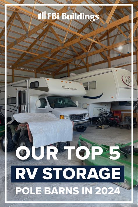 Click to read this blog where we detail the Top Five RV Storage Buildings that’ll prove you can have enough space for recreational equipment and extra amenities. Our goal is to help you design an affordable and versatile pole barn that you’ll enjoy for years. Rv Pole Barn With Living Quarters, Rv Pole Barn Ideas, Pole Barn With Living Quarters, Rv Barn, Rv Shelter, Pole Barn Ideas, Barn With Living Quarters, Post Frame Construction, Storage Buildings