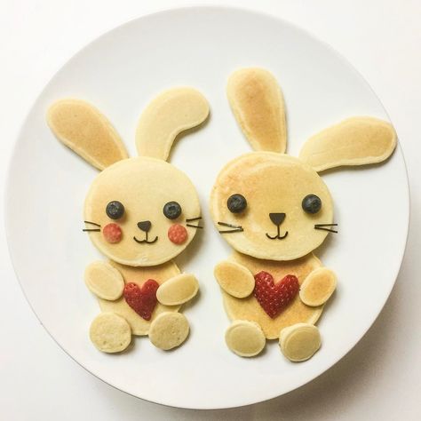 Fun Hacks, Food Ideas For Kids, Bunny Pancakes, Ideas Illustration, Pancake Art, Decorações Com Comidas, Food Art For Kids, Kids Lunches, Illustration Kids