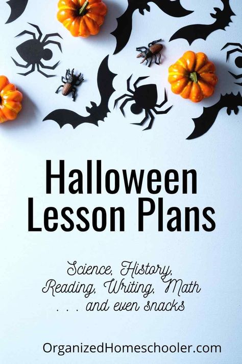 Add some fun to your Halloween school day with these Halloween lesson plans. They are perfect for elementary or middle school students. They are also great for homeschool kids! These educational Halloween activities are sure to add a little fun to the school day.  #halloween #homeschool October Homeschool, Halloween Unit Study, Halloween Homeschool, High School Halloween, Fall Homeschool, Halloween Lesson Plans, Halloween Stem Activities, Halloween Writing Prompts, Halloween Teaching