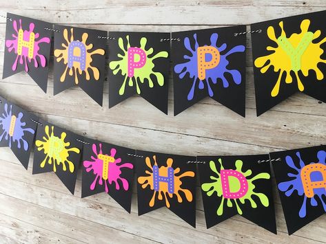 Slime Party Decorations, 80's Theme Party, Slime Theme, Neon Glow Party, Neon Party Decorations, 80s Party Decorations, 80's Theme, Slime Birthday, Painting Birthday Party