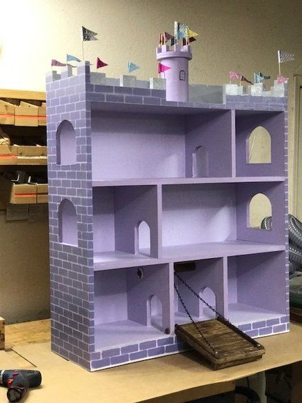 Dollhouse Castle Diy, Diy Doll Castle, Diy Castle Dollhouse, Doll House Castle, Castle Bookshelf, Dollhouse Castle, Diy Castle, Castle Diy, Castle Dollhouse