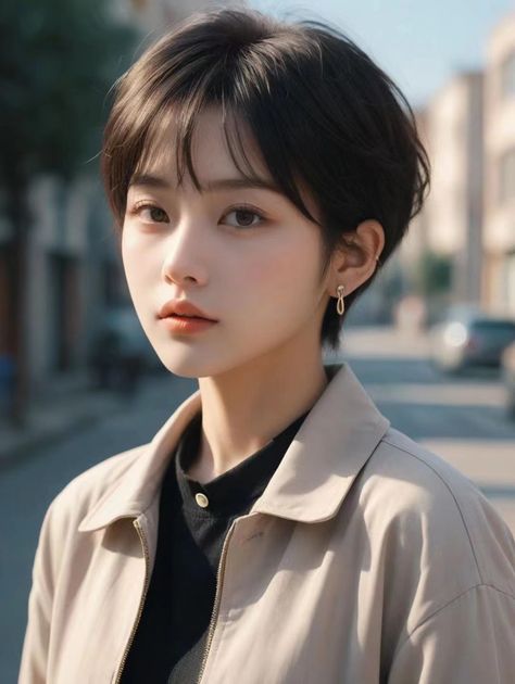 Kpop Idols With Short Hair, Japanese Pixie Cut, Short Hair Japanese Style, Short Hair Japanese, Asian Pixie Cut, Short Graduated Bob, Japanese Short Hair, Asian Hairstyles, Korean Short Hair