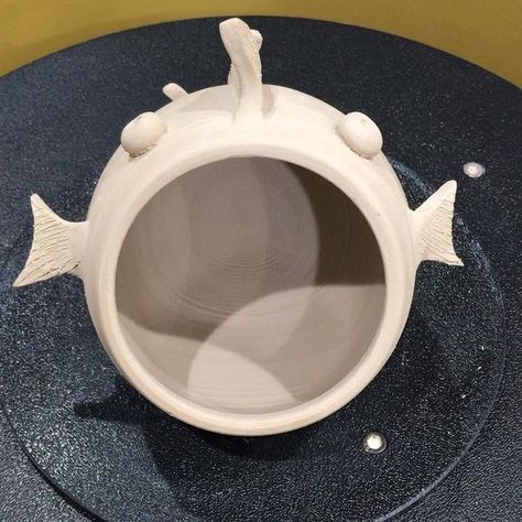 Toni Street on Instagram: "Salt Fish 🐠.. 😊😊 can’t wait to make a whole school of them. Had a blast making it.  I might even try a salt pig 🐷 #pottery #potterywheel #potterylife #potterystudio #potterylove #potterslife #potterydesign #studiolifestyle #tonistreetpottery #stoneware #salt #saltholder #saltpig #saltfish #creative #artistsoninstagram #potteryofinstagram #loveit #lovemyfish #potter #ceramics #handmade" Salt Pig Ceramic, Salt Pig Pottery, Pig Pottery, Salt Fish, Salt Pig, Pottery Wheel, Pottery Designs, Water Pipe, Pottery Studio