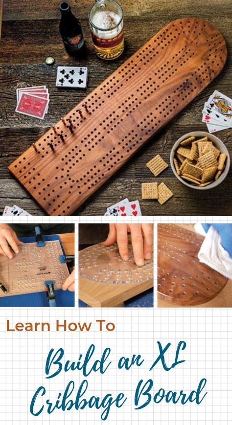 Woodworking Plans Diy Cribbage Board Ideas, Free Cribbage Board Templates, Diy Cribbage Board Template, How To Make A Cribbage Board, Diy Crib Board, Crib Boards Ideas, Cribbage Board Designs, Cribbage Board Diy, Diy Cribbage Board