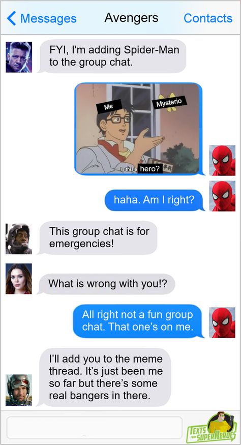 Spider Man Group, Avengers Group Chat, Spiderman And Avengers, Avengers Group, Avengers Texts, Superhero Texts, The Group Chat, Marvel Headcanon, Funny Marvel Memes