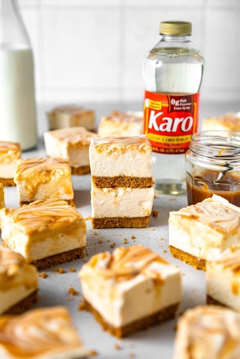 Karo Recipes, Caramel Cheesecake Bars, Salted Caramel Bars, Easy Easter Recipes, Bar Desserts, Bake Pumpkin, Salted Caramel Cheesecake, Karo Syrup, Pumpkin Pie Bars