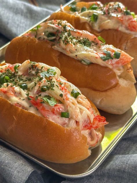 Crab Salad | 12 Tomatoes Imation Crab Salad Recipes, Shrimp And Crab Salad, Crab Salad Sandwich, Crab Sandwich, Buttery Rolls, Crab Salad Recipe, Cooking Panda, 12 Tomatoes Recipes, Crab And Lobster