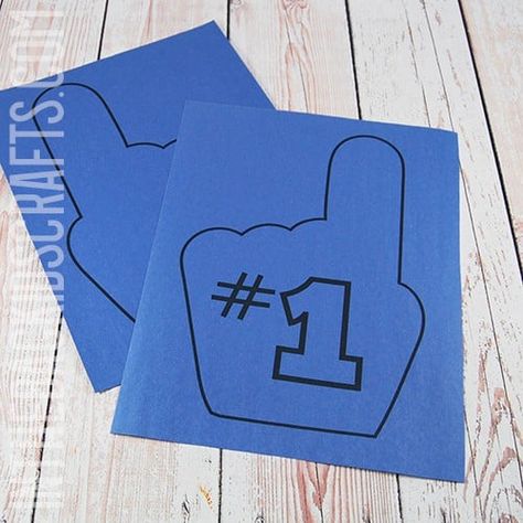 Diy Foam Finger Craft, Free Foam Finger Printable, Cheerleader Crafts Preschool, Sports Craft For Preschoolers, Foam Finger Template, Homecoming Crafts For Kids, Football Jersey Template Free Printable, Foam Finger Craft, Volleyball Crafts For Kids