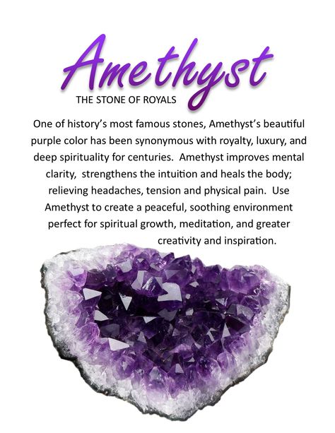 Purple Gemstones Chart, Amythist Stones, Amtheyst Stone, Amathis Stone, Shiny Rocks, Crystals Meanings, Mineral Crystals, Healing Crystals Meanings, Birthday Stone