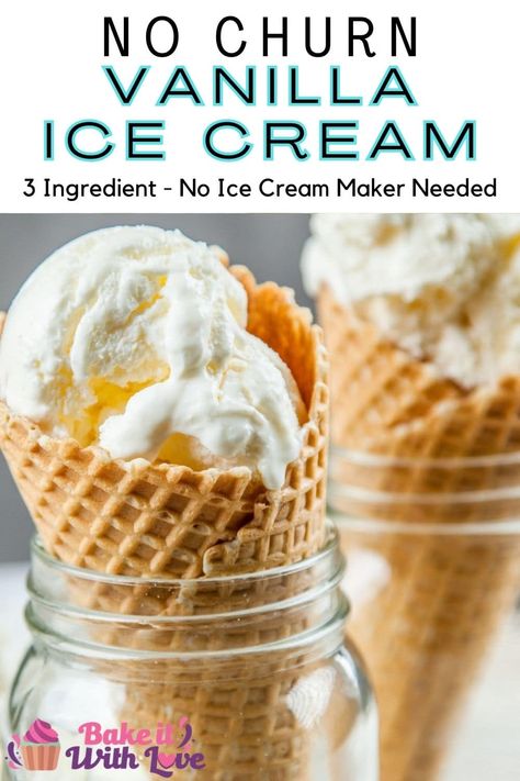 No Churn Ice Cream No Condensed Milk, No Churn Vanilla Ice Cream, Vanilla Ice Cream Recipe, Ice Cream Mix, Toffee Sauce, Ice Cream Mixture, Homemade Vanilla Ice Cream, Summer Ice Cream, No Churn Ice Cream