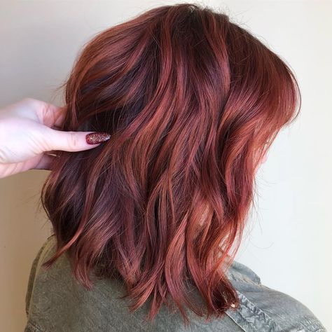 Red Auburn Balayage, Spiced Sangria, Diy Highlights Hair, Holiday Sangria, Sangria Red, Auburn Balayage, Peekaboo Highlights, Red Balayage, Pastel Ombre