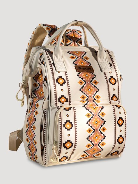 Western Bag, Cowgirl Accessories, Wrangler Accessories, Backpack Organization, Stroller Bag, Stroller Straps, Southwestern Print, Patterned Backpack, Diaper Bag Backpack