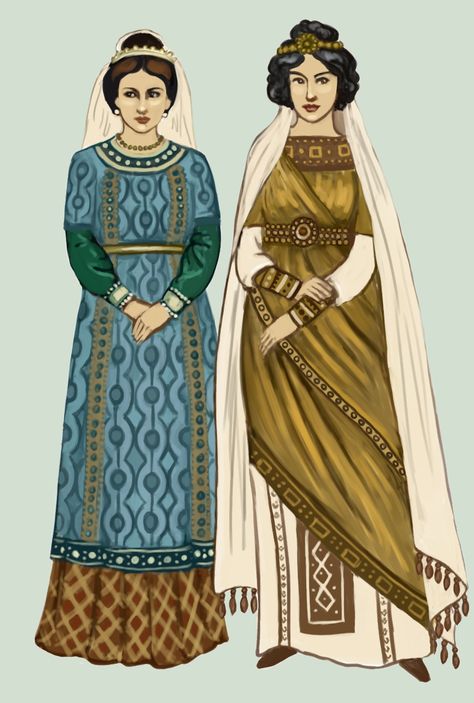 Byzantium (6th Century) by Tadarida Byzantine Fashion, Fashion Timeline, Eastern Roman, Empire Romain, Early Middle Ages, Byzantine Empire, Byzantine Art, Medieval Clothing, Medieval Fashion