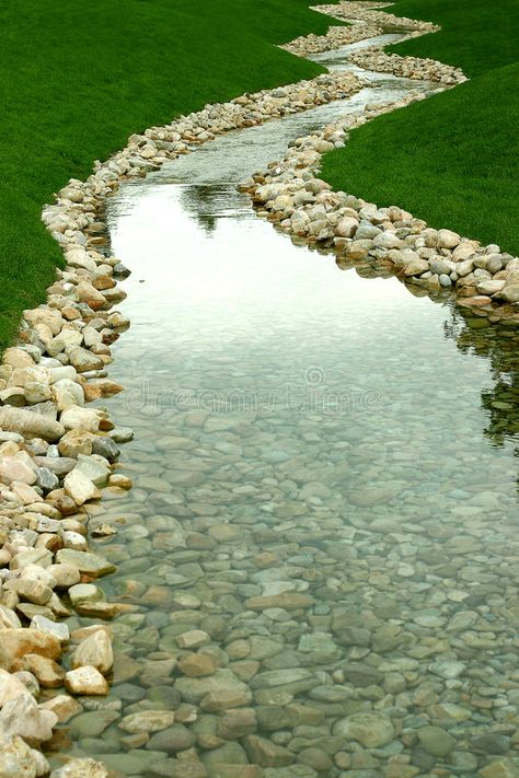 Stream And River Of Perspective Stock Image - Image of color, perspective: 17065 Backyard Stream, Garden Stream, Crying Eyes, Stormwater Management, Garden Pond Design, Garden Water Fountains, Pond Landscaping, Natural Swimming Pools, Waterfalls Backyard